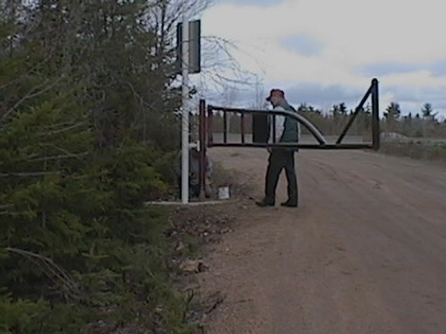 The front gate being maintained
